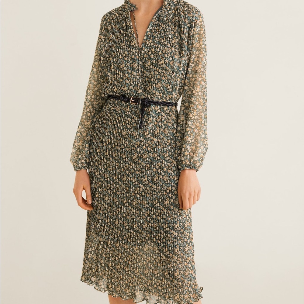 Mango Floral Maxi Dress - Black and Cream